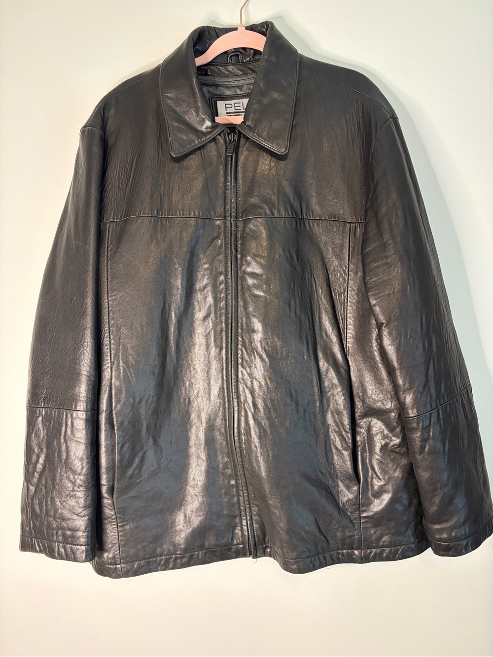 Vintage Pelle Studio Black Leather Zip those Bomber Jacket